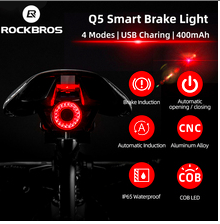 Aliexpress France - ROCKBROS Bicycle Smart Auto Brake Sensing Light IPx6 Waterproof LED Charging Cycling Taillight Bike Rear Light Accessories Q5|Bicycle Light| – AliExpress